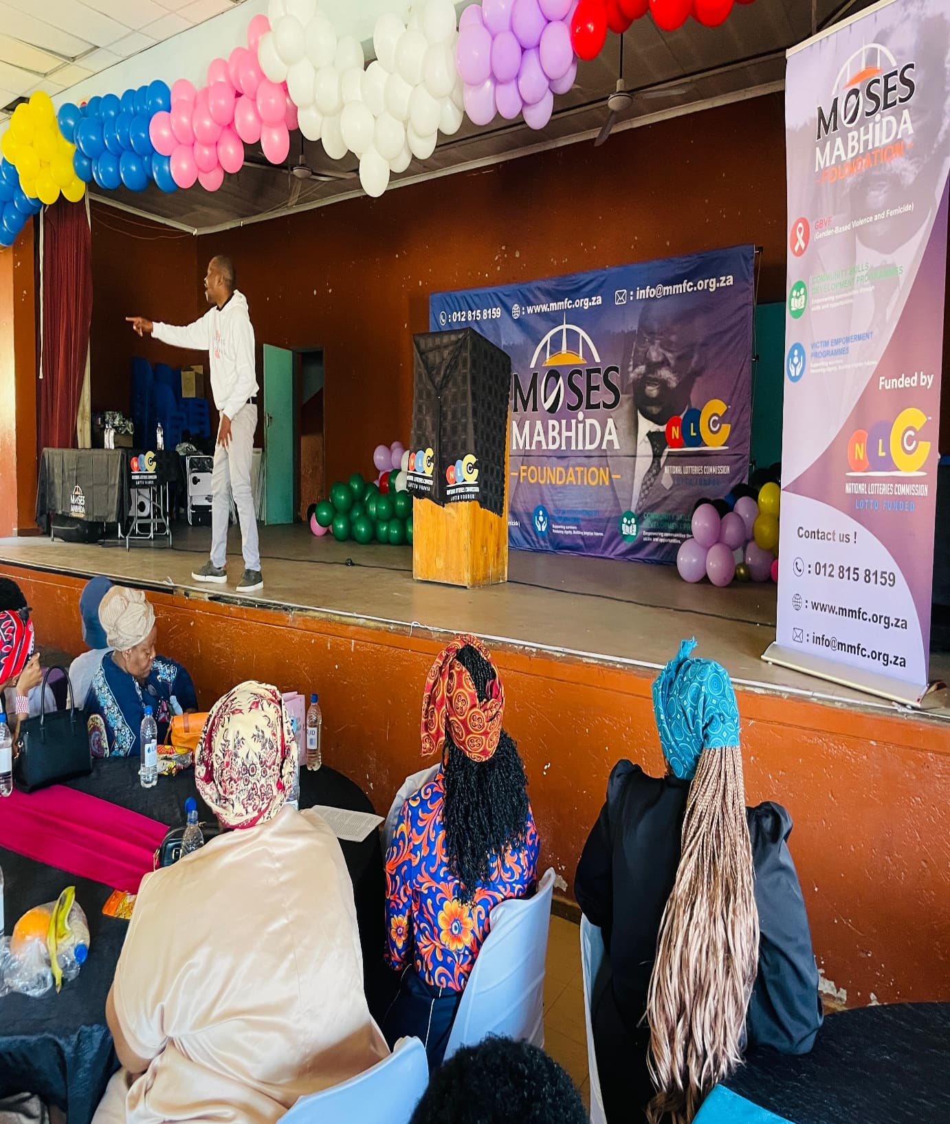 A guest speaker on stage at the MMF Women's Day celebration